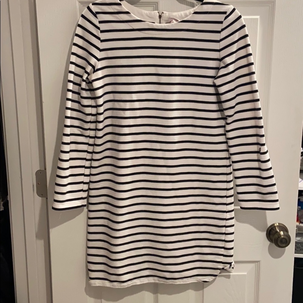 Black and white striped dress
